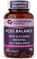 Carbamide Forte PCOS Supplements for Women with 40:1 Ratio of Myo Inositols to D Chiro Inositol | Inositol Supplement for PCOS - 60 Veg Tablets