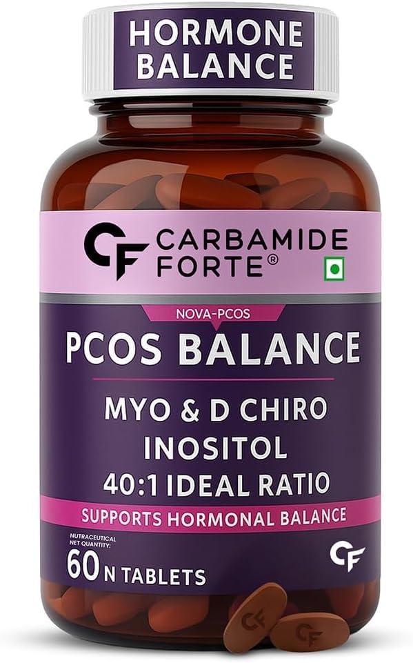 Carbamide Forte PCOS Supplements for Women with 40:1 Ratio of Myo Inositols to D Chiro Inositol | Inositol Supplement for PCOS - 60 Veg Tablets