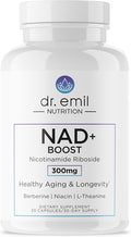 DR. EMIL NUTRITION NAD+ Boost - Nicotinamide Riboside Supplement for Longevity Healthy Aging &amp Cellular Regeneration - NAD Supplement with with Berberine L-Theanine &amp Niacin - 30-Day Supply
