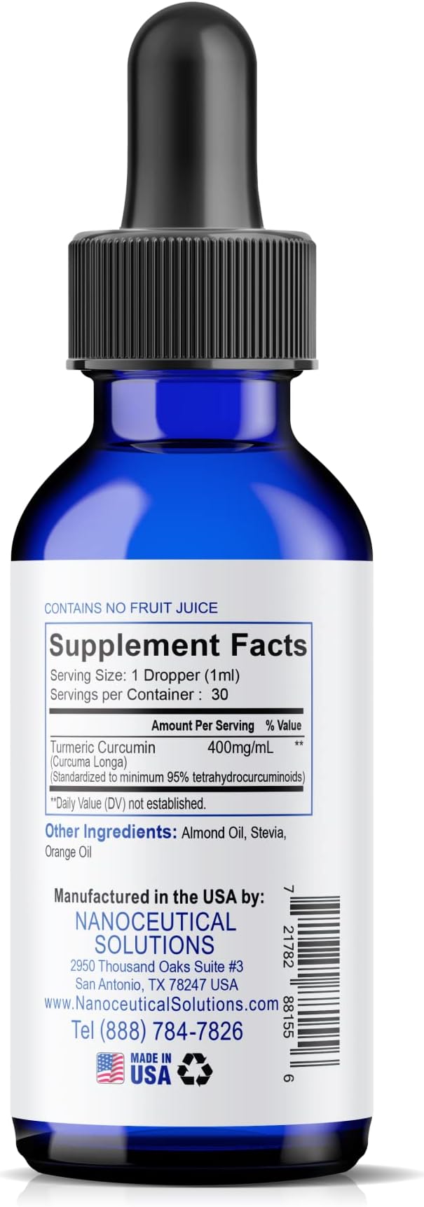 NANO TURMERIC CURCUMIN | Highly Bioavailable Nano Particles | Rapid Absorption | Organic Vegan Non-GMO Curcuma Longa | Supports Joints Digestive Liver &amp Heart Health | Easy to use 30 ml per bot