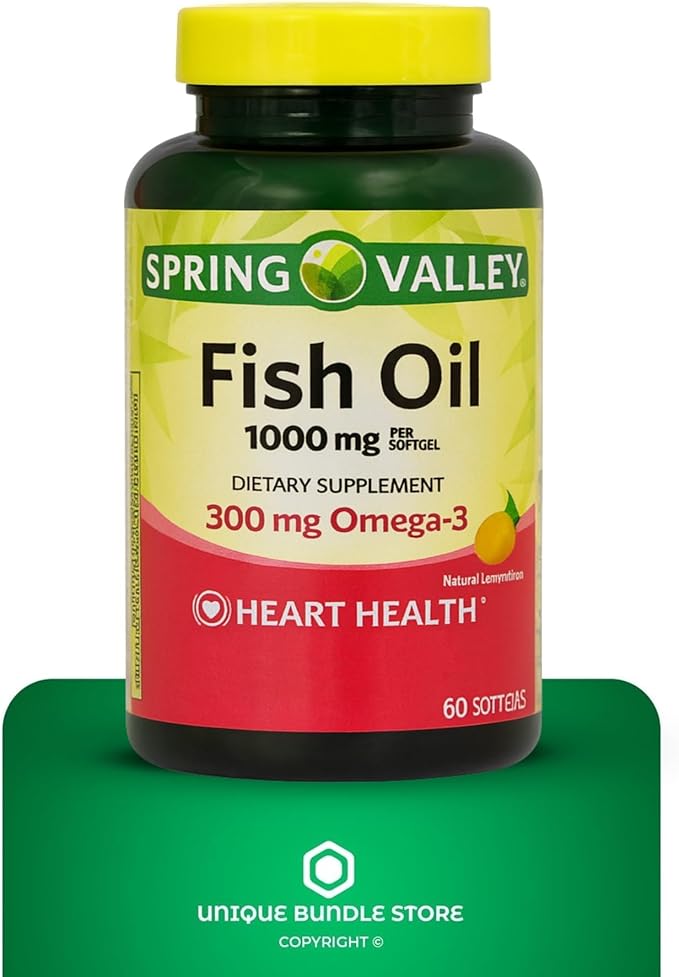 Omega 3 Fish Oil 1000mg – 60 Softgels Omega-3 Supplements for Women and Men Fish Oil Fatty Acid Daily Essential Supplement (Pack of 1)
