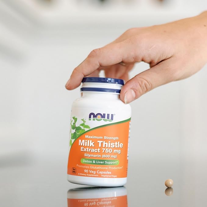 Now Foods Milk Thistle Extract 750 mg Silymarin (600 mg) Maximum Strength - 90 Veg Capsules