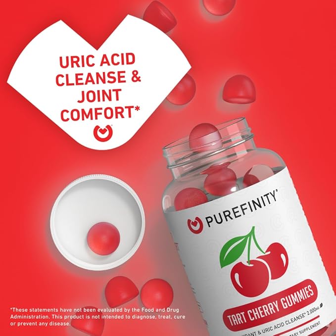 PUREFINITY Tart Cherry and Magnesium Gummies Bundle (Uric Acid Flush &amp Cleanse with Magnesium Support)