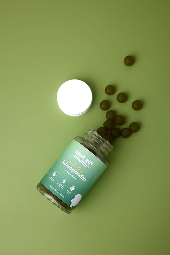 Black Girl Vitamins Calm Girl Ashwagandha + Zinc Gummies Stress Support Promotes Relaxation &amp Mental Clarity Supports Sleep &amp Immune Health – Doctor-Formulated Daily Vegan Supplement