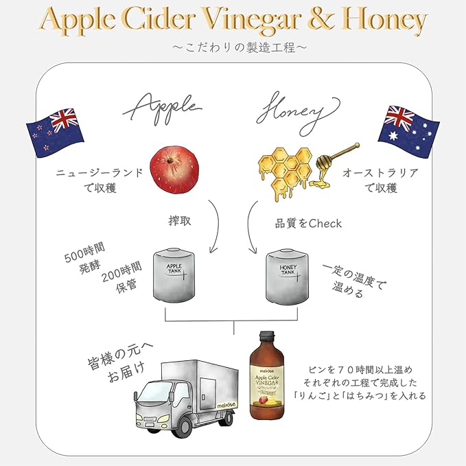 Melrose apple cider vinegar and honey 500mL