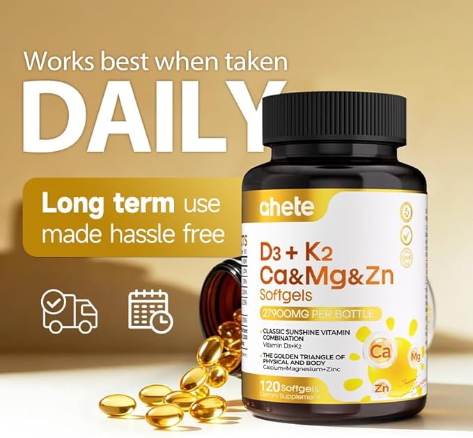 Vitamin D3 K2 Magnesium 10000 IU 120 mcg K2 Capsules 60 Count (Packs of 4) | with VIT B6 Zinc &amp Quercetin | D3K2 Supports Superior Absorption Energy Immune Muscle Health for Men &amp Women