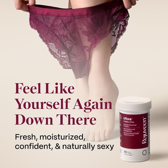 Uflora Vaginal Probiotics | Supports Vaginal Health Moisture &amp Yeast | Enhances Intimate Wellness | Clinically Proven Dosages | Probiotics Cranberry Ashwagandha | 60 Ct