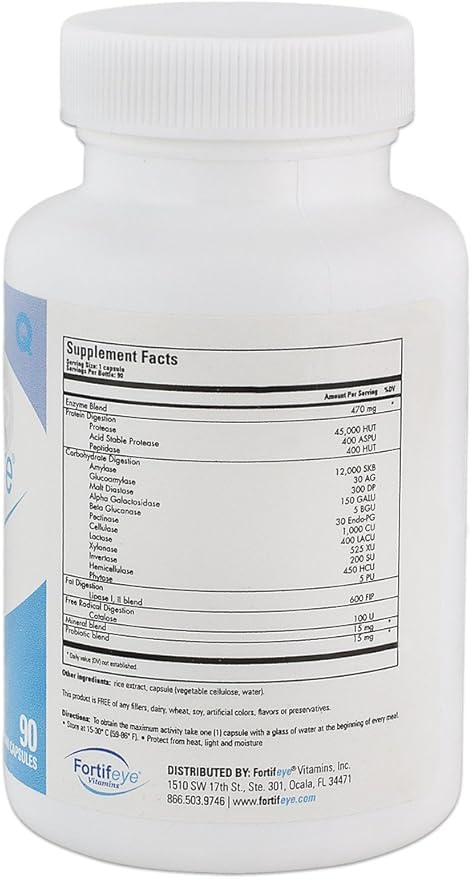 Digestive Enzymes with Probiotics for Digestive Health 90 Capsules 30 Day Supply - Full Spectrum Plant-Based Vegan Supplements Supports Healthy Digestion Immune System and Nutrient Absorption