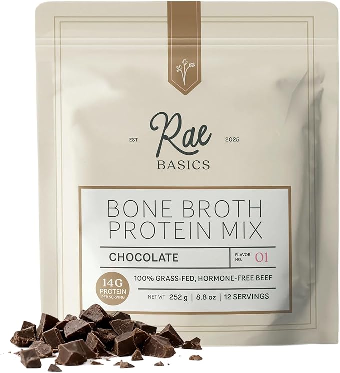 Bone Broth Protein Powder Grass Fed Collagen with 14g Complete Protein per Serving Gluten Free Keto &amp Dairy Free Organic &amp Clean Ingredients No Added Sugar Chocolate 12 Servings