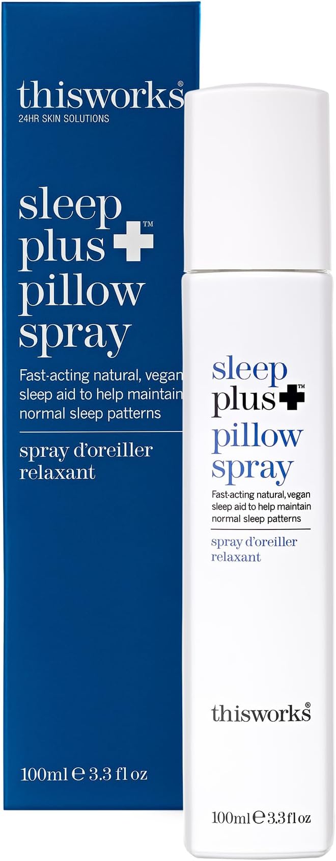 THISWORKS sleep plus pillow spray Fast-Acting Natural Rest with with Essential Oils of Lavender Vetivert and Camomile 100ml 3.3 fl oz