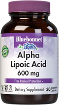 BlueBonnet Alpha Lipoic Acid 600mg - Powerful Antioxidant Nerve Support Supplement for Women &amp Men - Non-GMO Vegan Kosher - Gluten-Free Soy-Free Dairy-Free - 30 Vegetable Capsules