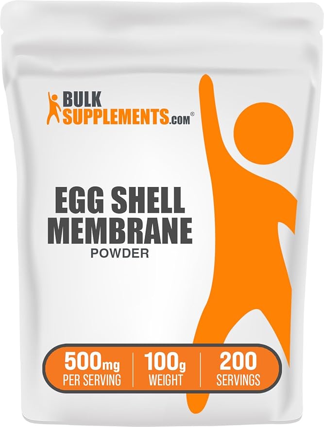 BulkSupplements.com Egg Shell Membrane Powder - Collagen Powder Suplement Dairy-Free &amp Gluten Free 500mg per Serving 100g (3.5 oz) (Pack of 1)