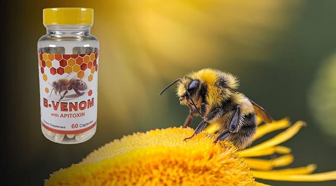 B - Venom Bee Venom with glucosamine sulfate veneno abeja 60 capsulas 1 Bottle. All Natural
