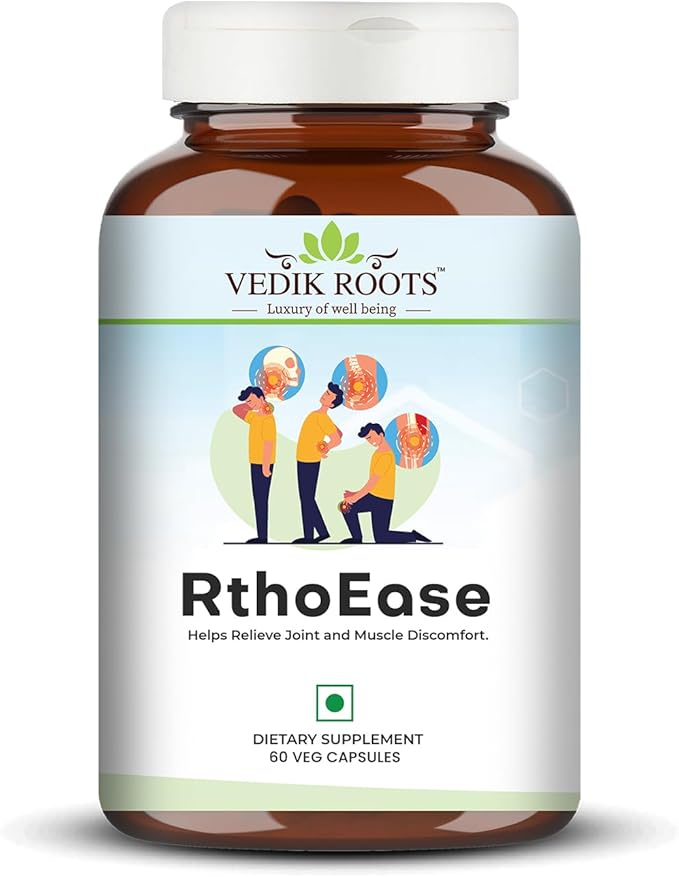 RthoEase | Natural Ayurvedic Herbal Supplement | Used to Support Joint Wellness Flexibility &amp Good Health for Adults| 60 Capsules (Pack of 1)