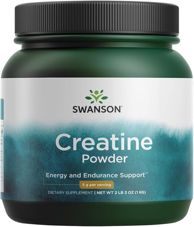 Swanson Creatine Monohydrate Powder Micronized - Supports Muscular Strength &amp Energy Supply - 5g Per Serving 200 Servings (1kg / 2.2 lbs)