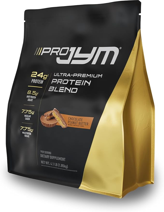 Pro JYM Chocolate Peanut Butter Protein Powder - Whey Protein Isolates Casein &amp Milk Protein Lean Muscle Building for Men &amp Women JYM Supplement Science 45 Servings