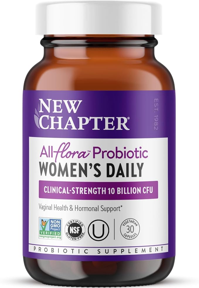 New Chapter Probiotics for Women - 30 ct (1 Month Supply) Women's Daily Probiotic with Prebiotics and Probiotics for Vaginal Health &amp Chaste Tree for Hormonal Support 100% Vegetarian Non-GMO