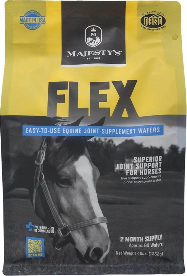 Majesty's Flex Wafers - Superior Horse/Equine Joint Support Supplement - Glucosamine MSM Chondroitin Yucca Vitamin C (Regular 2 Pack (120 Count Total))