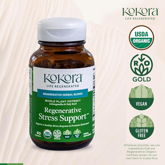 Calm &amp Relaxation Bundle – Organic Adaptogenic Herbal Supplements for Stress Relief Mood Balance &amp Calm Focus – Whole-Plant Regenerative Organic Herbs Non-GMO Vegan