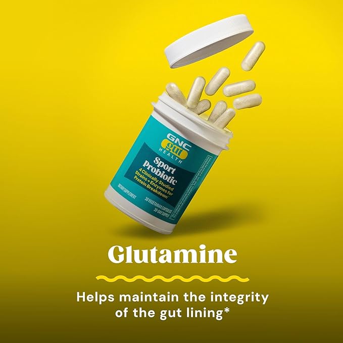 GNC Sport Probiotic 25 Billion CFU Clinically Studied Strains and Enzymes GI Comfort for Athletics 30 Capsules