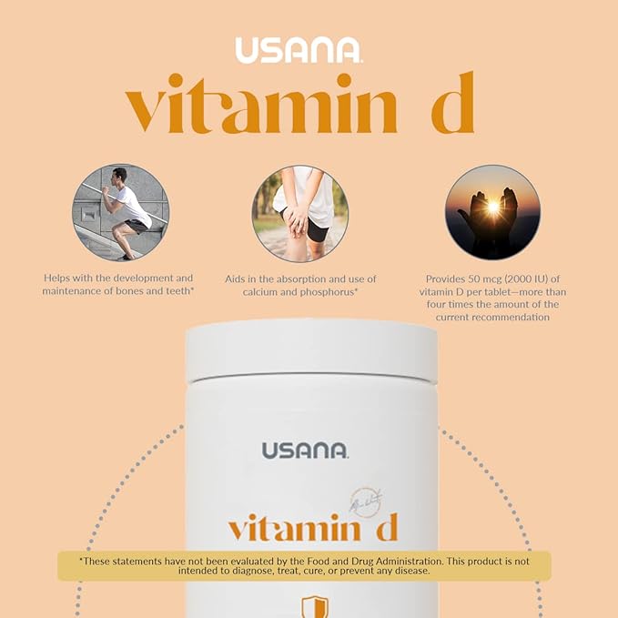 USANA Vitamin D Maximum-Strength 2000 IU Vitamin D Supplement to Support an Already Healthy Immune System* - 84 Tablets