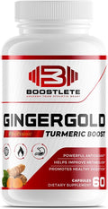GingerGold Turmeric Boost with BioPerine® – Organic Turmeric &amp Ginger Supplement for Joint Support Healthy Digestion &amp Overall Wellness – 60 Capsules
