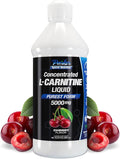 Parker Naturals Concentrated L-Carnitine Liquid 5000mg All Natural Cherry Flavored Supplement Liquid L-Carnitine with Vitamin V5 16.23 Fl. Oz