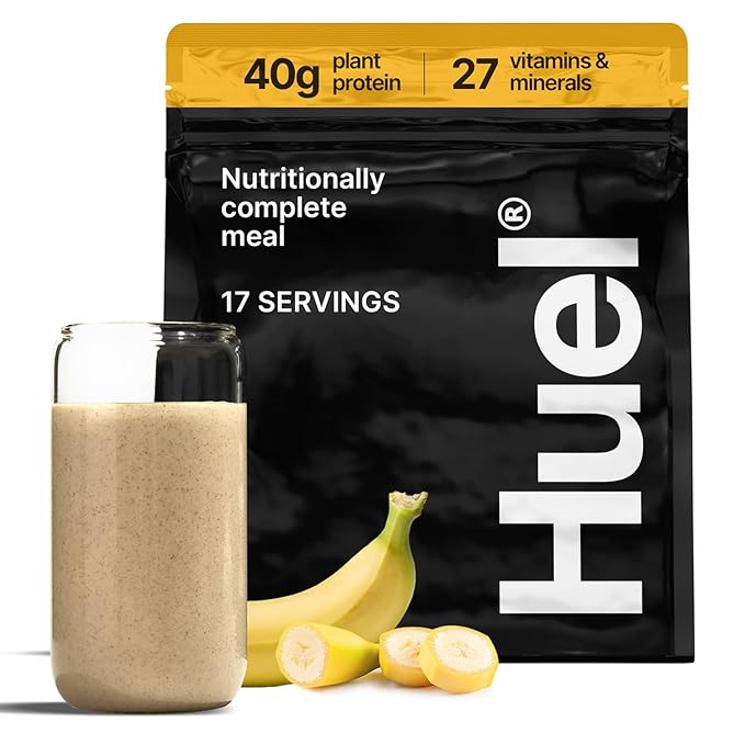 Huel Black Edition | Banana 40g Vegan Protein Powder | Nutritionally Complete Meal Replacement | 27 Vitamins and Minerals Gluten Free | 17 Servings