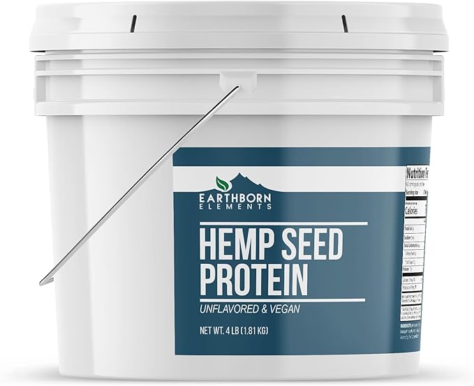 Earthborn Elements Hemp Seed Protein 1 Gallon Bucket Smoothies &amp Shakes Vegan (4 Pound)