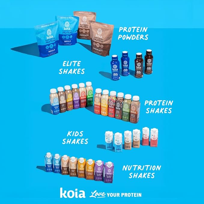 Koia Plant Based Protein Powder Vanilla 20g Protein 3g Sugar 6g Prebiotic Fiber Pre &amp Post Workout 21 Vitamins &amp Minerals No Seed Oils Dairy-Free Gluten-Free Non-GMO 20 Servings 28