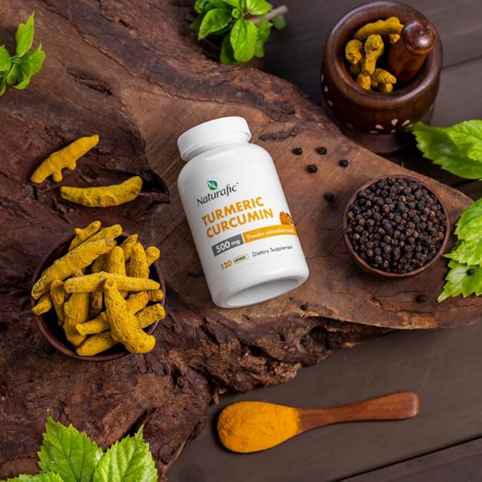 Turmeric Curcumin with Piperine Capsules - 500mg per Capsule120 Count - Supplement with Black Pepper for Enhanced Absorption Non-GMO Gluten-Free