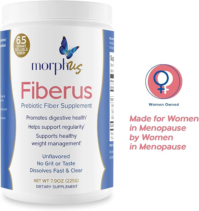 MORPHUS Fiberus Prebiotic Fiber Supplement Powder | Flavorless | Womens Gut Health Supplement | Helps Improve Regularity | Menopause Supplements for Women | Mitigates Gas &amp Bloating | Includes Sco