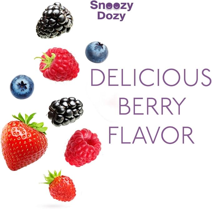 Snoozy Dozy Gummies | Sleep | Delicious Gummy | Melatonin | Vegan | Natural | Berry Flavor | 60 Gummies
