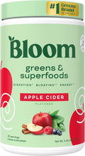 Bloom Nutrition Superfood Greens Powder Digestive Enzymes with Probiotics and Prebiotics Gut Health Bloating Relief for Women Chlorella Green Juice Mix with Beet Root Powder 25 SVG Apple Cider