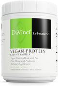 DaVinci Labs Vegan Protein - Protein Powder Supplement Supports Muscle &amp Tissue Repair* - Vegan Protein Supplement with Pea Protein &amp Flax Seed - Creamy Vanilla 15 Servings (405 g)