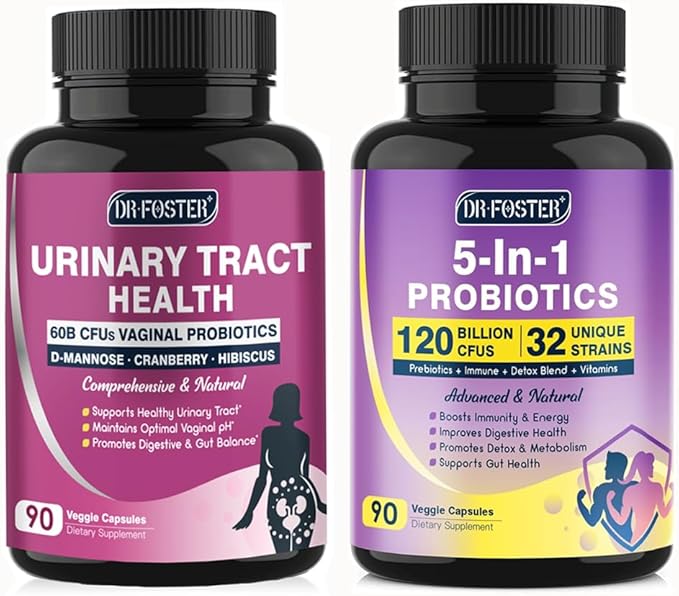 DRFOSTER Urinary Tract Health Vaginal Probiotics for Women &amp Men Digestive Health Gut Health