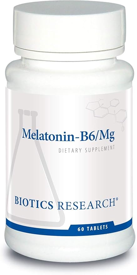 BIOTICS RESEARCH Melatonin B6 Mag Sleep Support Circadian Rhythm Support Fall Asleep and Stay Asleep Supports Calming Brain Activity Healthy Body Composition Overall Relaxation Response 60caps