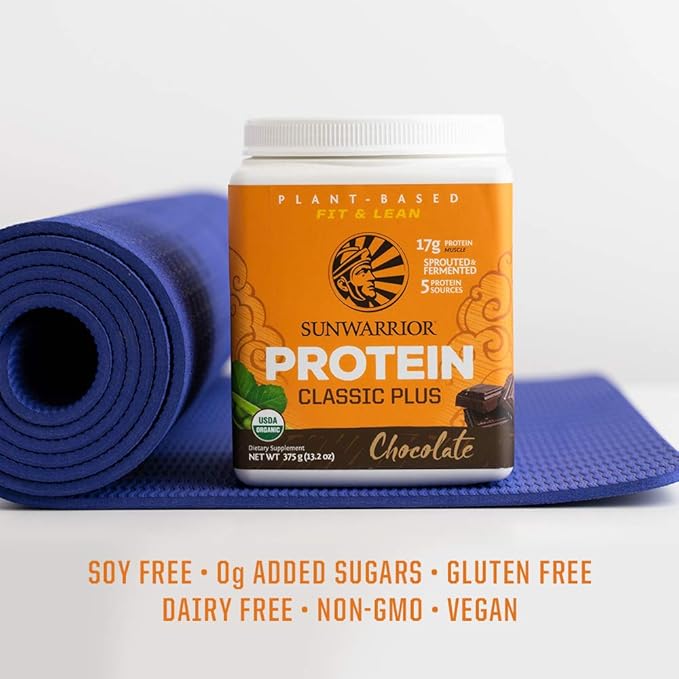 Clean Vegan Protein Powder Chocolate | Organic Protein Powder Plant Based Formula with 5 Superfood Blend Sprouted &amp Fermented | Non-GMO Low Carb Soy Dairy &amp Gluten Free (Chocolate 15 Servings