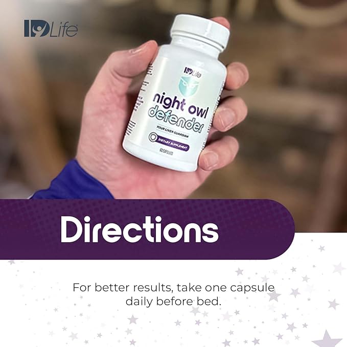 IDLife - Night Owl Defender - Milk Thistle &amp Curcuminoids for Liver Support Defense Against Daily Buildup &amp Nighttime Wellness Boost - 60 Capsules