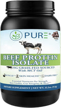 PURE® Grass-Fed Beef Protein Isolate Powder - 25g Protein 28 Servings - Dairy-Free Paleo &amp Keto Friendly Protein with MCT Oil Probiotics &amp Natural Collagen - No Whey or Lactose - Chocolate 9