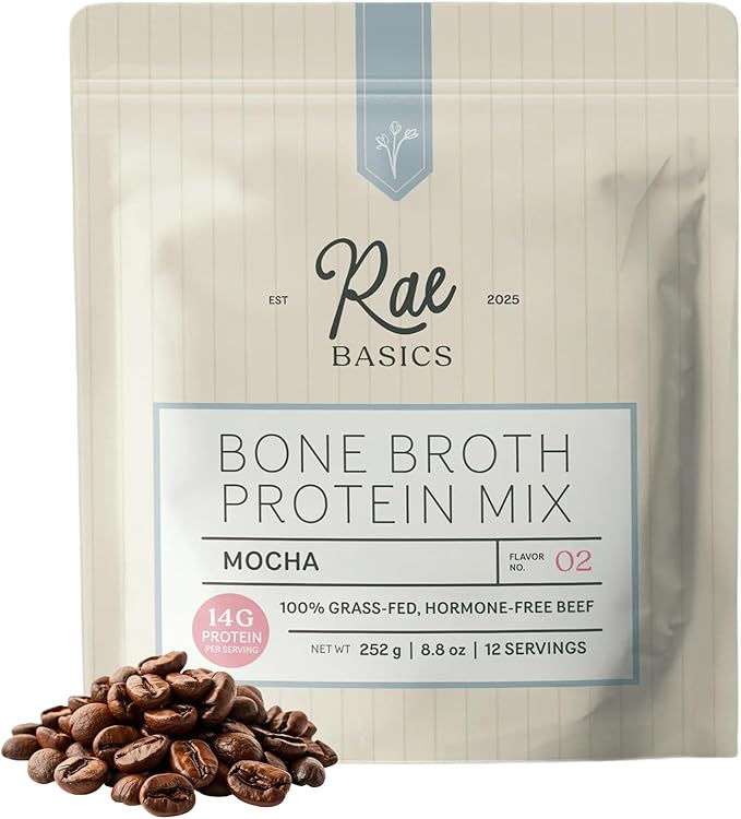 Bone Broth Protein Powder Grass Fed Collagen with 14g Complete Protein per Serving Gluten Free Keto &amp Dairy Free Organic &amp Clean Ingredients No Added Sugar Mocha 12 Servings