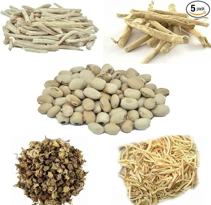 R K CART Ashwagnadha Shatavari Safed Musli Kaunch Beej &amp Gokhru Whole - 8.81Ounce / 50g X 5 Combo Pack by RK