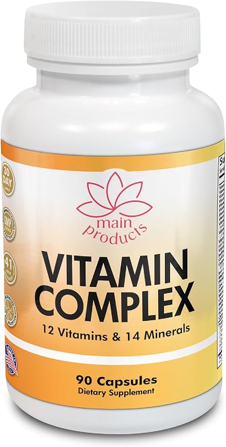 Vitamin Complex Multivitamins and Multiminerals - 12 Vitamins and 14 Minerals Vitamin A C D3 E B1 B2 B3 B5 B6 B9 B12 H and Minerals - 90 capsules 41 Active Ingredients Micronized for max absorption.