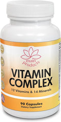 Vitamin Complex Multivitamins and Multiminerals - 12 Vitamins and 14 Minerals Vitamin A C D3 E B1 B2 B3 B5 B6 B9 B12 H and Minerals - 90 capsules 41 Active Ingredients Micronized for max absorption.
