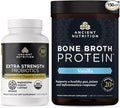 Ancient Nutrition Regenerative Organic Certified Extra Strength Probiotics Capsules 60 Count + Bone Broth Protein Powder Vanilla 20 Servings
