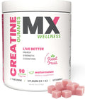 Creatine Monohydrate Gummies for Men &amp Women – Real Fruit Gummy Supplement for Muscle Growth Recovery Longevity Cognitive Health &amp Memory – 90 Chews (90 Gummies Watermelon)