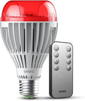 SANSI 670nm Red Light Bulb for Sleep Therapy with Remote Timer Dimmable Zero Blue Light for Melatonin Promoting Dual Mode Natural Sleep Aid &amp 3000K Reading Light 25W A21 E26 for Bedroom
