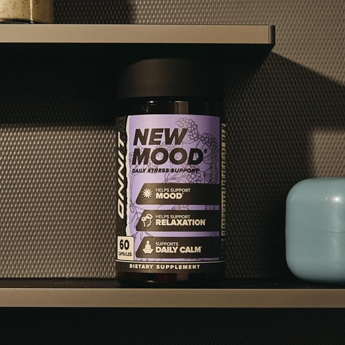 ONNIT New Mood Daily Stress Support Capsules IGEN Non-GMO Tested Sleep and Mood Support Supplement for Men and Women Daily Stress Management Capsules 60 Count