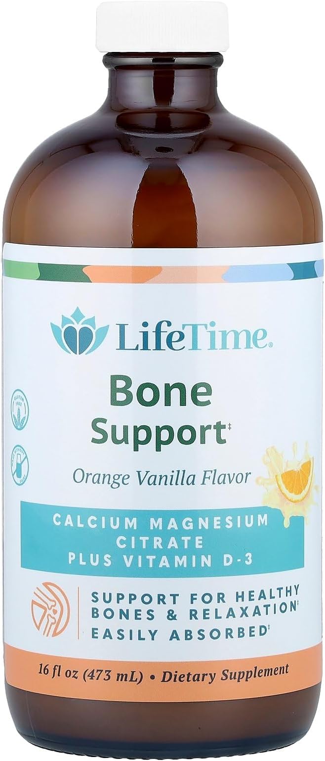 LifeTime Vitamins - Liquid Calcium Magnesium Supplement for Women &amp Men with Vitamin D Muscle and Bone Health Support with Magnesium &amp Calcium Citrate - Natural Orange Vanilla Flavor 16 fl