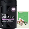 Multi Collagen Complex with Vitamin C &amp Hyaluronic Acid - 5 Types of Collagen for Hair Skin Nails &amp Joint Support - Non-GMO Gluten-Free - 180 Count + Exclusive Vitamin Guide